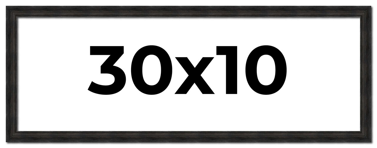 30x10 Thin Barnwood Picture Frame with UV-Resistant Acrylic & Acid Free Backing, Available in 2 Paint Finishes - Grey and Black